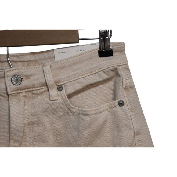 NWT American Eagle Jeans Size 8 / 29 High Rise Mom Straight Beige Denim Preppy - Picture 6 of 15